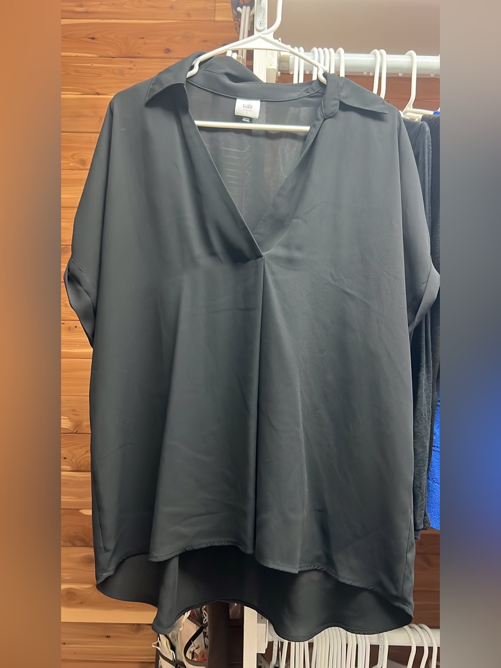 CAbi Black Collared V-Neck Tunic